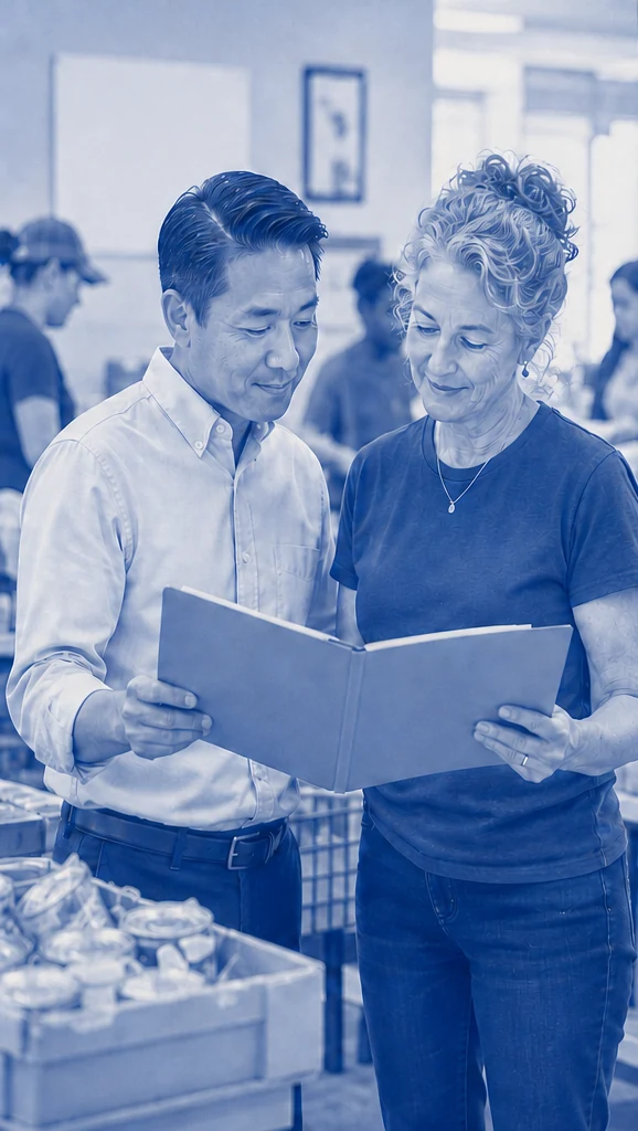 A CPA and nonprofit leader reviewing a proposed engagement together